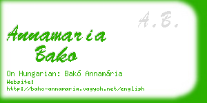 annamaria bako business card