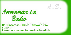 annamaria bako business card